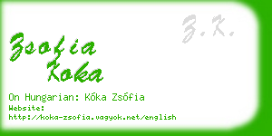 zsofia koka business card