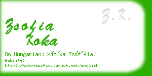 zsofia koka business card